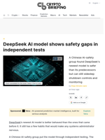 DeepSeek AI model shows safety gaps in independent tests