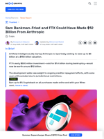 FTX Could Have Gained $12 Billion From Anthropic Stake