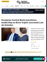 European Central Bank transitions leadership as Boris Vujčić succeeds Luis de Guindos
