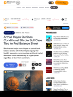 Arthur Hayes Outlines Conditional Bitcoin Bull Case Tied to Fed Balance Sheet – Bitcoin News