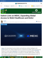 Galeon Lists on MEXC, Expanding Global Access to Web3 Healthcare and DeSci
