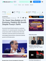 'Dr. Doom' Now Bullish on US Economy, Predicts 4% Growth Despite Trump's Tariffs – Economics Bitcoin News