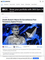 Ethereum’s Vitalik Buterin Warns About EU Surveillance Plan