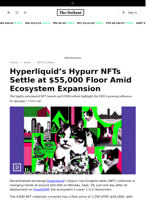 Hyperliquid’s Hypurr NFTs Settle at $55,000 Floor Amid Ecosystem Expansion - 