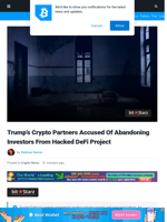 Trump’s Crypto Partners Accused Of Abandoning DeFi Project