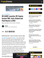 BC.GAME Launches BC Engine: Instant $BC, Auto-Staked and Paid Hourly in BCD