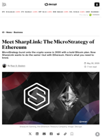 Meet SharpLink: The MicroStrategy of Ethereum - Decrypt