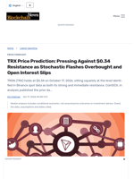 TRX Price Prediction: Pressing Against $0.34 Resistance as Stochastic Flashes Overbought and Open Interest Slips - Blockchain.News