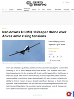 Iran downs US MQ-9 Reaper drone over Ahvaz amid rising tensions