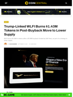 Trump-Linked WLFI Burns $1.43M Tokens Buyback Move to Lower