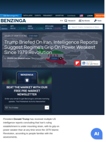 Trump Briefed On Iran, Intelligence Reports Suggest Regime's Grip On Power Weakest Since 1979 Revolution  - Benzinga