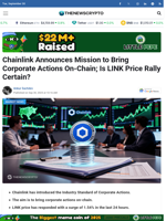 Chainlink Announces Mission to Bring Corporate Actions On-Chain; Is LINK Price Rally Certain? - TheNewsCrypto