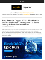 Best Presale Crypto 2025? BDAG’s $0.0018 Window Ends June 13, Outshines Solaxy & Punisher