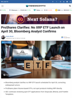 ProShares Clarifies: No XRP ETF Launch on April 30, Bloomberg