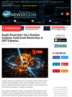 
Google Researchers Say a Quantum Computer Could Crack Bitcoin Keys in JUST 9 Minutes... | Cryptocurrency News Live | Breaking Crypto News - Realtime Prices, Analysis, Predictions...
