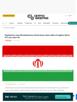 Explosions near Revolutionary Guard base raise odds of regime fall to 14% by June 30