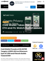 Cold Wallet Takes the Lead as ETH and FIL Watch Bullish Moves | Live Bitcoin News