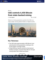 UAE controls 6,450 Bitcoin from state-backed mining