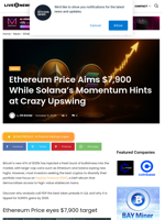 Ethereum Price Aims $7,900 While Solana’s Momentum Hints at Crazy Upswing | Live Bitcoin News
