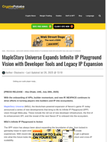 MapleStory Universe Expands Infinite IP Playground Vision with Developer Tools and Legacy IP Expansion