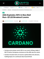 ADA Explodes 30% in New Bull Run—$1.22 Breakout Looms