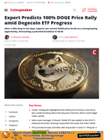 DOGE ETF Gains & Whales Lift Hope for 100% Rally