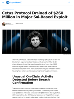 Cetus Protocol Drained of $260 Million in Major Sui-Based Exploit