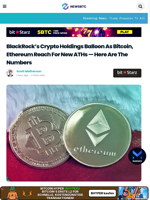 BlackRock’s Crypto Holdings Balloon As Bitcoin, Ethereum Reach For New ATHs — Here Are The Numbers