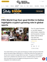 FIFA World Cup four-goal thriller in Dallas highlights crypto's growing role in global sports
