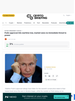 Putin approval hits wartime low, market sees no immediate threat to power