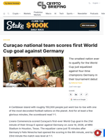 Curaçao national team scores first World Cup goal against Germany