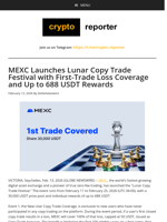 MEXC Launches Lunar Copy Trade Festival with First-Trade Loss Coverage and Up to 688 USDT Rewards