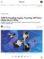 XRP Is Surging Again, Nearing All-Time High: Here's Why - Decrypt