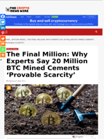 The Final Million: Why Experts Say 20 Million BTC Mined Cements ‘Provable Scarcity’ - The Crypto News Wire