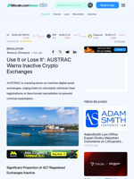 Use It or Lose It': AUSTRAC Warns Inactive Crypto Exchanges – Regulation Bitcoin News