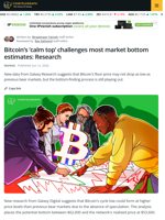 Bitcoin’s ‘Higher Floor’ Thesis Puts $40K Bottom in Play: Galaxy Research