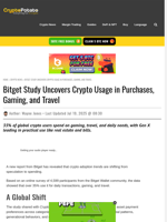 Bitget Study Uncovers Crypto Usage in Purchases, Gaming, and Travel