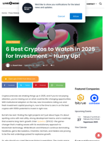 6 Best Cryptos to Watch in 2025 for Investment - Hurry Up! | Live Bitcoin News
