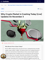 Why Crypto Market Is Crashing Today [Live] Updates On November 3