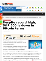 Despite record high, S&P 500 is down in Bitcoin terms - The Crypto News Wire