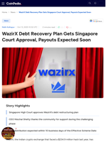 WazirX Debt Recovery Plan Gets Singapore Court Approval, Payouts Expected Soon