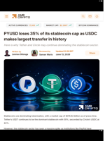 PYUSD loses 35% of its stablecoin cap as USDC makes largest transfer in history - AMBCrypto