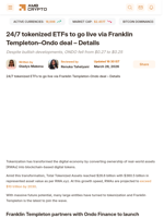 24/7 tokenized ETFs to go live via Franklin Templeton–Ondo deal – Details - AMBCrypto