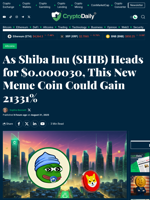 As Shiba Inu (SHIB) Heads for $0.000030, This New Meme Coin Could Gain 21331% - Crypto Daily