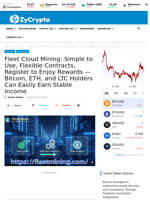 Fleet Cloud Mining: Simple to Use, Flexible Contracts, Register to Enjoy Rewards — Bitcoin, ETH, and LTC Holders Can Easily Earn Stable Income
