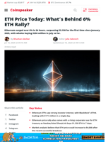 ETH Price Today: What's Behind 6% ETH Rally? - Coinspeaker