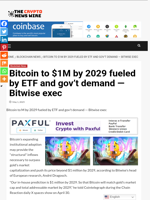 Bitcoin to $1M by 2029 fueled by ETF and gov’t demand — Bitwise exec - The Crypto News Wire
