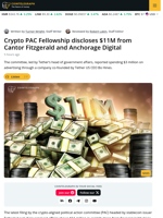 Crypto PAC Fellowship Discloses $11M from Cantor Fitzgerald and Anchorage