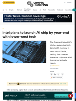 Intel plans to launch AI chip by year-end with lower-cost tech