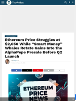 Ethereum Price Struggles at $2,050 While 